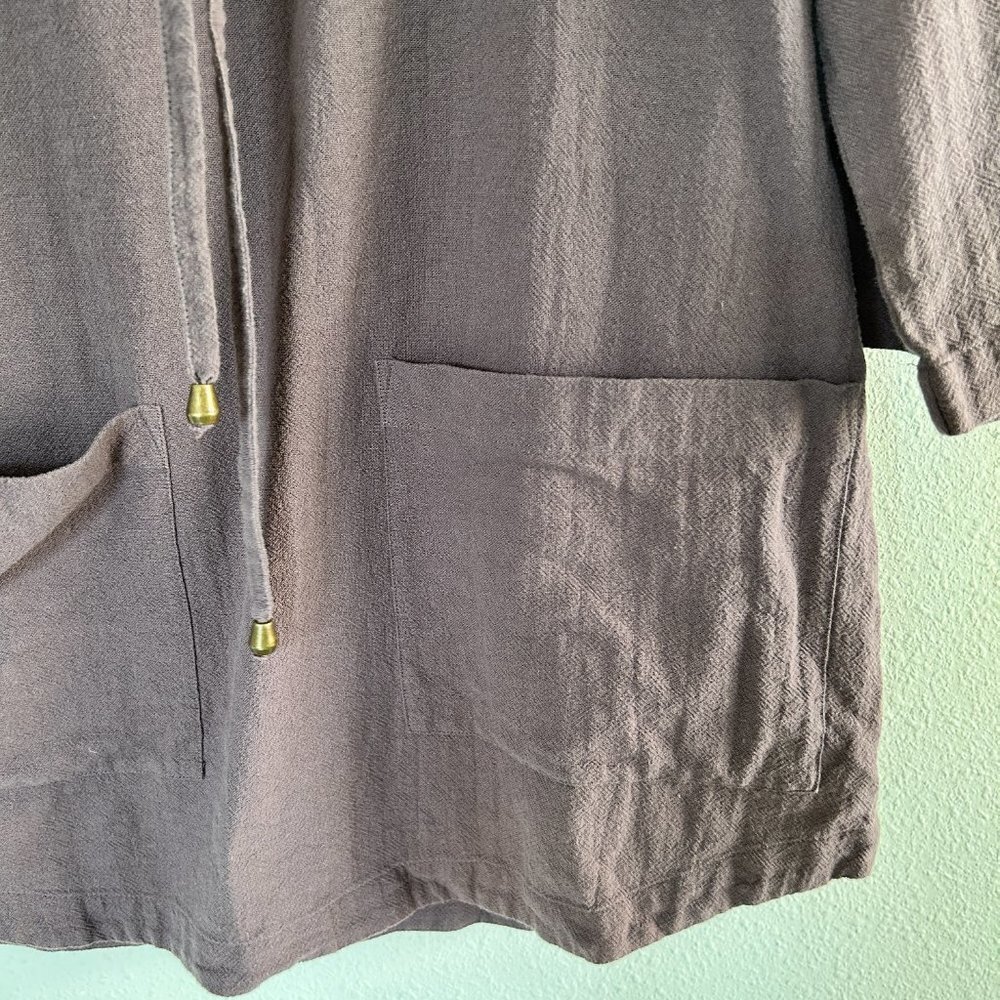 Soft Surroundings Gypsy Gauze Pullover Tunic Top XS Purple Cowl Neck Lagenlook - Picture 2 of 14
